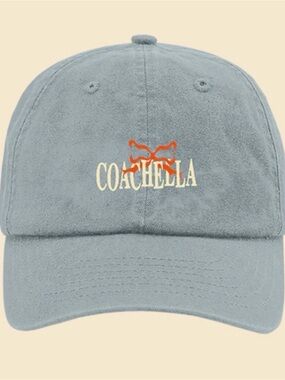 2026 Coachella Embroidered Light Blue Cotton Baseball Cap